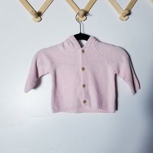 MODERN MOMENTS GERBER KNIT PINK CARDIGAN SIZE 0-3 MONTHS WITH EARS ON HOOD